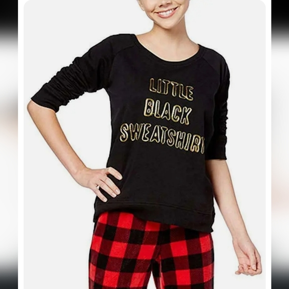 Little Black Sweatshirt long Sleeve pajama top by Jenni size XXL - Picture 2 of 8
